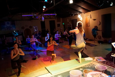 Yoga Class in the Performance Hall